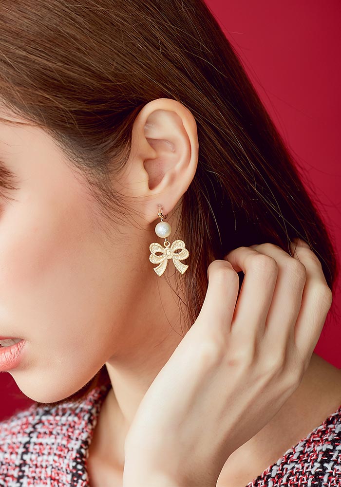 Eco安珂飾品，韓國耳環，針式耳環，夾式耳環，耳夾，垂墜耳環, 矽膠夾耳環，珍珠耳環，蝴蝶結耳環