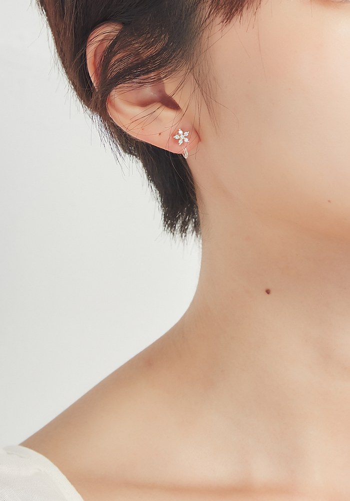 Eco安珂飾品,韓國耳環,夾式耳環,矽膠夾式耳環,矽膠耳夾,花朵耳環,貼耳耳環,小耳環