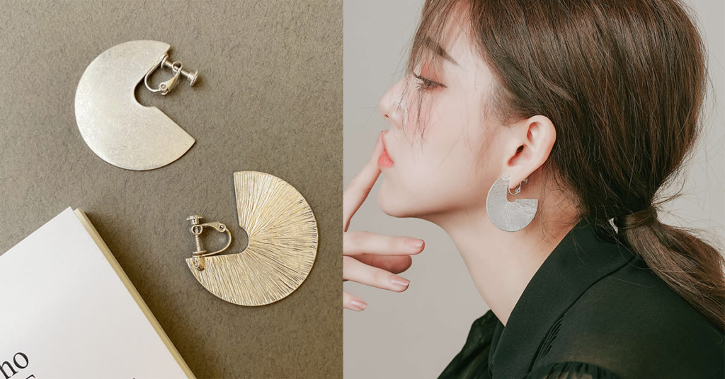 Eco安珂飾品,韓國耳環,夾式耳環,大耳環,垂墜耳環,垂墜夾式耳環