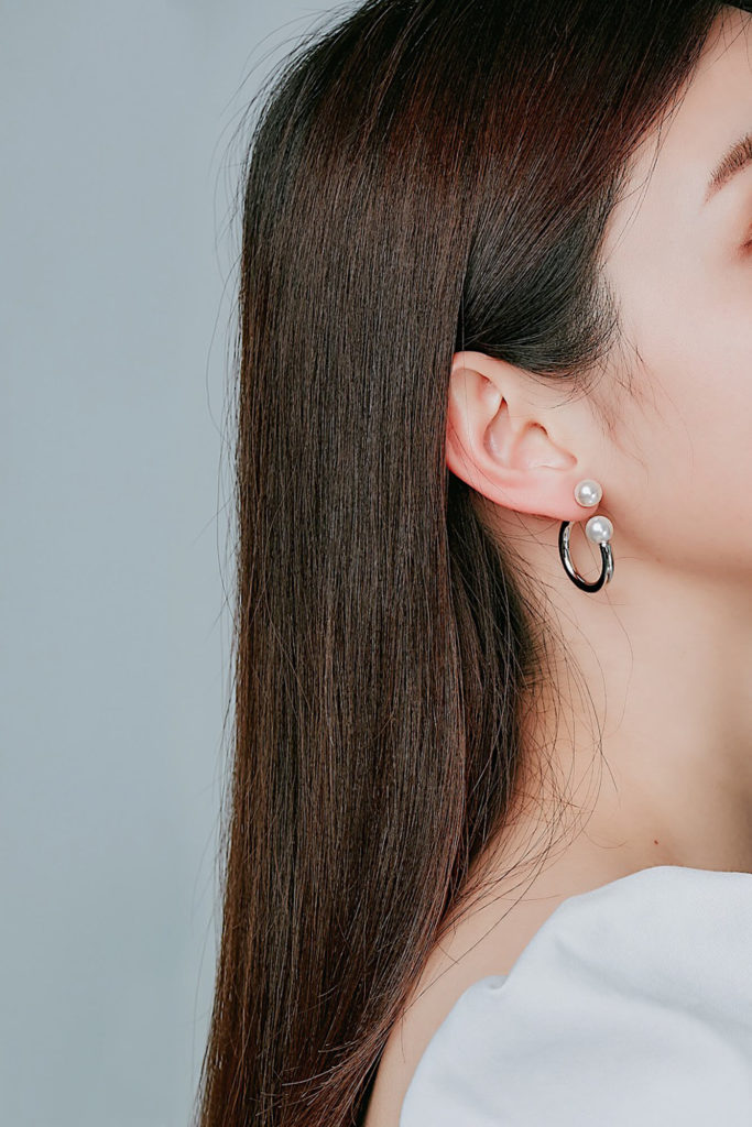 Eco安珂飾品,韓國耳環,C圈耳環,珍珠耳環,圓圈耳環