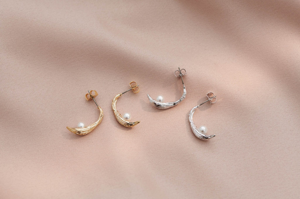 Eco安珂飾品,韓國耳環,C圈耳環,珍珠耳環