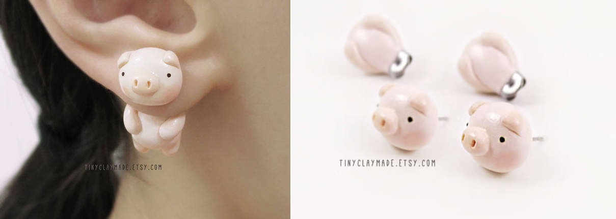 童趣,可愛,動物,針式耳環