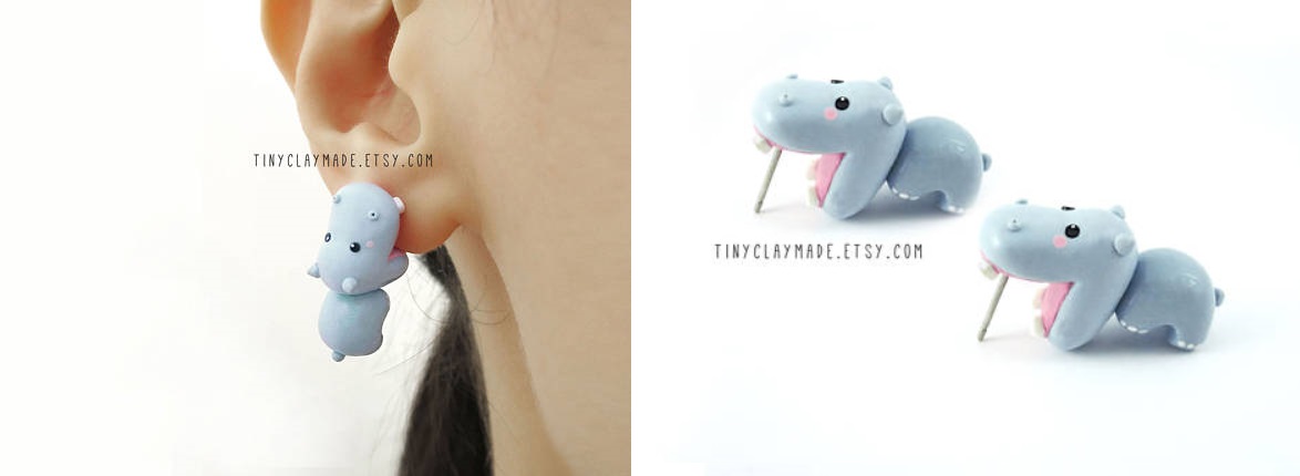 童趣,可愛,動物,針式耳環