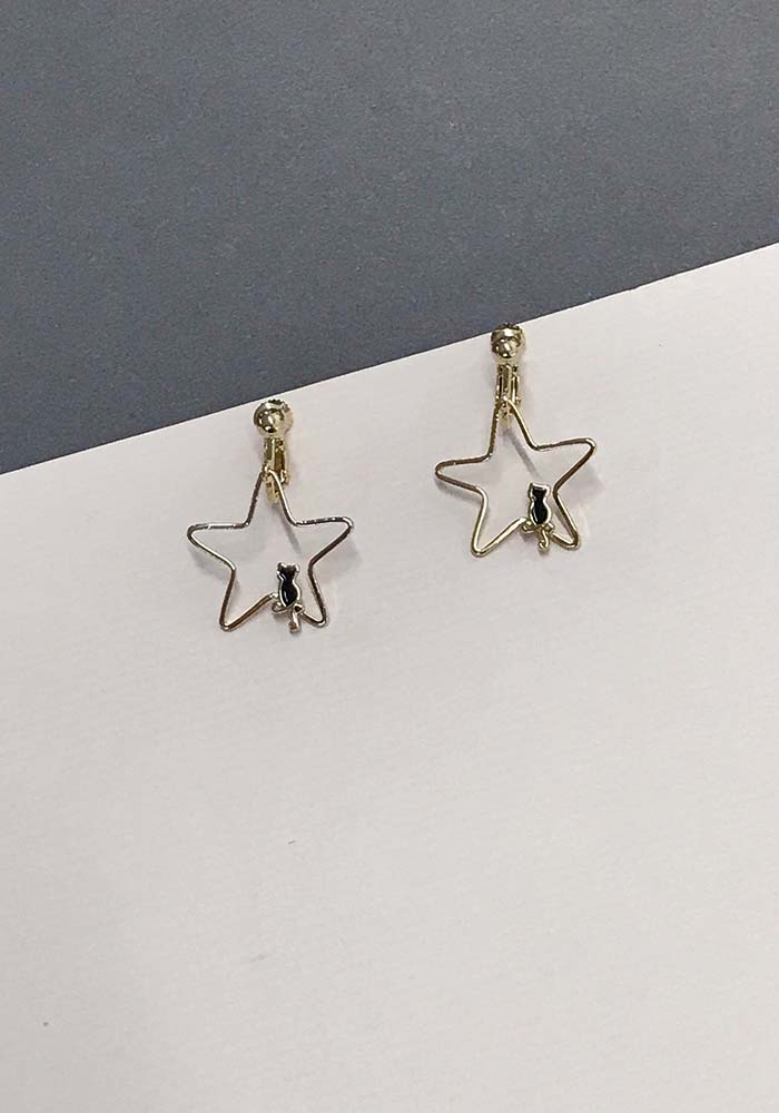 耳環搭配,星星耳環,貓咪耳環