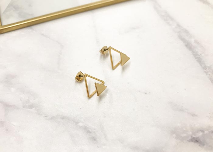 Eco安珂飾品，韓國耳環，夾式耳環，幾何耳環，三角耳環