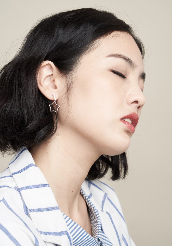 Eco安珂飾品，韓國耳環，夾式耳環，星星耳環，童趣耳環