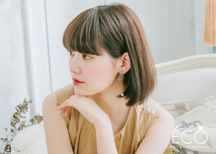 Eco安珂飾品，韓國耳環，夾式耳環，三角型耳環，幾何耳環 