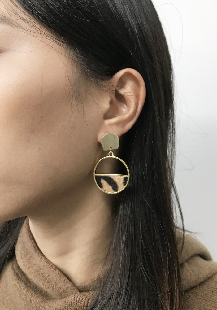 Eco安珂飾品，韓國耳環，針式耳環，夾式耳環，耳夾，豹紋耳環，新年飾品推薦 