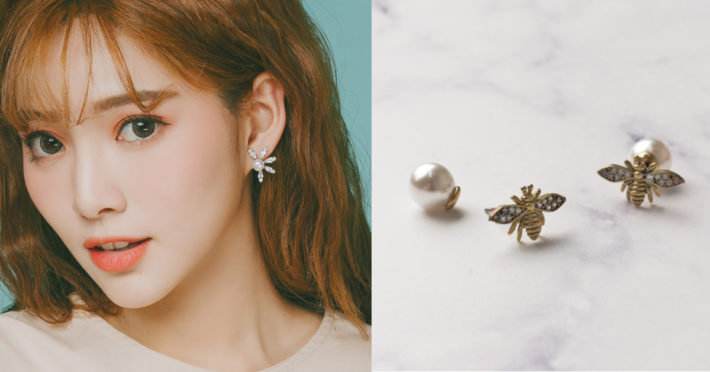 Eco安珂飾品，韓國耳環，針式耳環，夾式耳環，耳夾，新品上市 ，蜜蜂珍珠耳環
