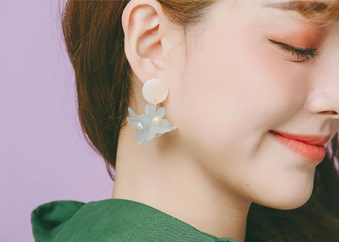 Eco安珂飾品，韓國耳環，針式耳環，夾式耳環，耳夾，花朵耳環，賞花