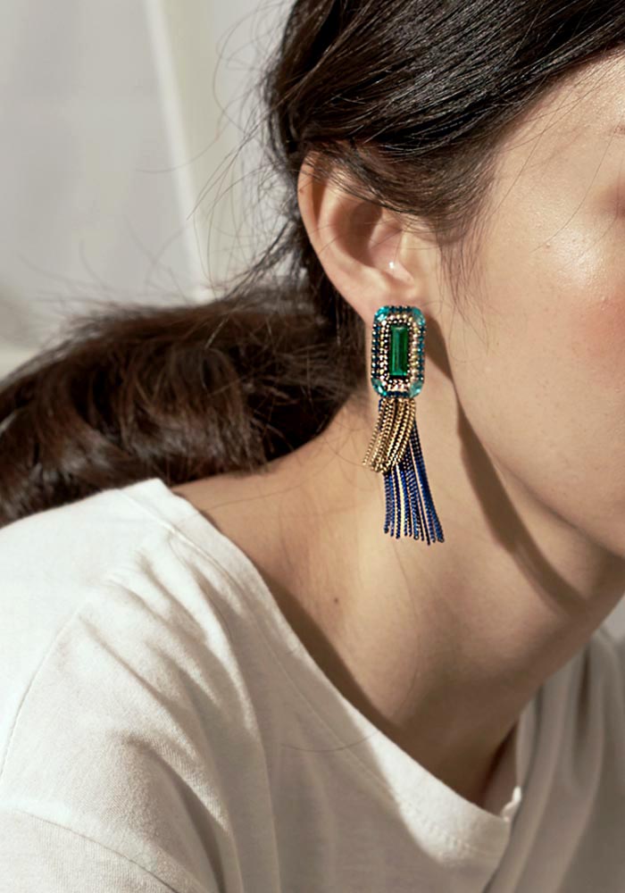 Eco安珂飾品，韓國耳環，夾式耳環，2020PANTON，藍色飾品，藍色耳環，藍色穿搭