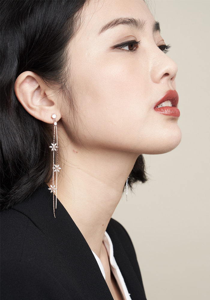 Eco安珂飾品，韓國耳環，針式耳環，夾式耳環，耳夾，新品上市，花朵耳環，垂墜耳環