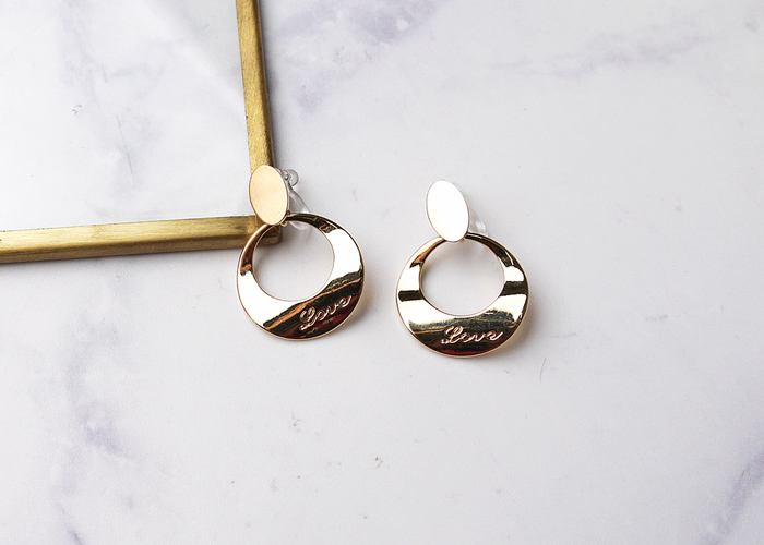 圓形耳環，Eco安珂飾品，韓國耳環，夾式耳環