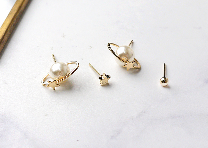 Eco安珂飾品，韓國耳環，夾式耳環，新品上市，珍珠耳環，星星耳環
