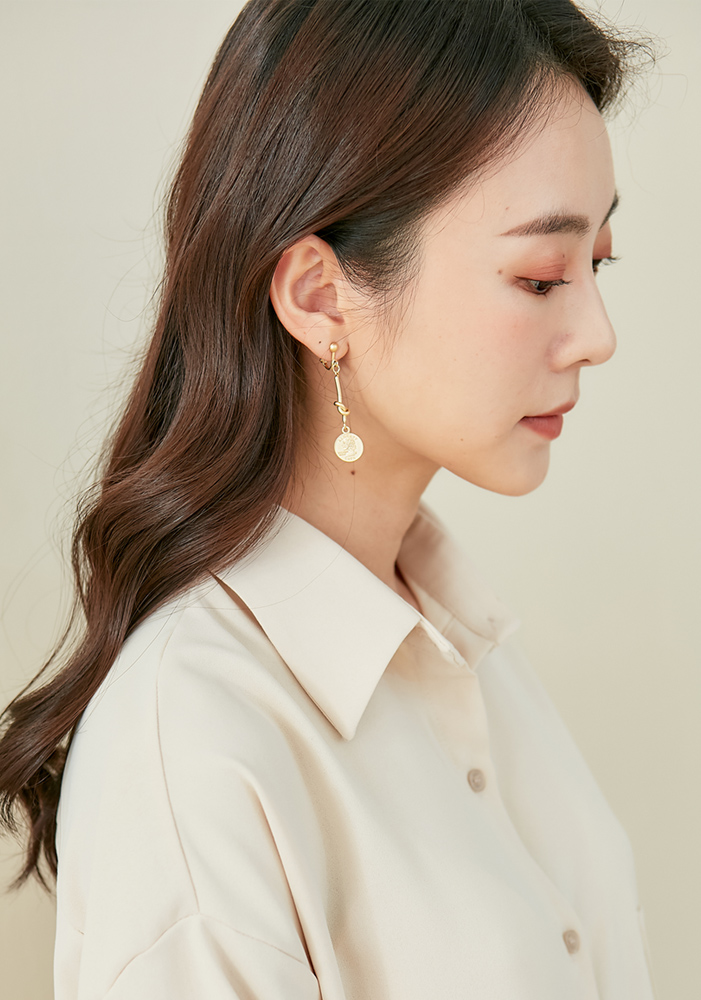 Eco安珂飾品，韓國耳環，夾式耳環，錢幣耳環，錢幣飾品