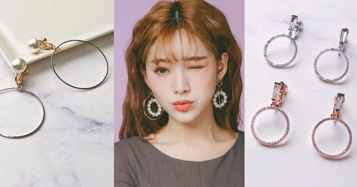 Eco安珂飾品，韓國飾品，韓國耳環，耳夾式耳環，圓圈耳環，圈圈耳環，小臉效果，女神必備