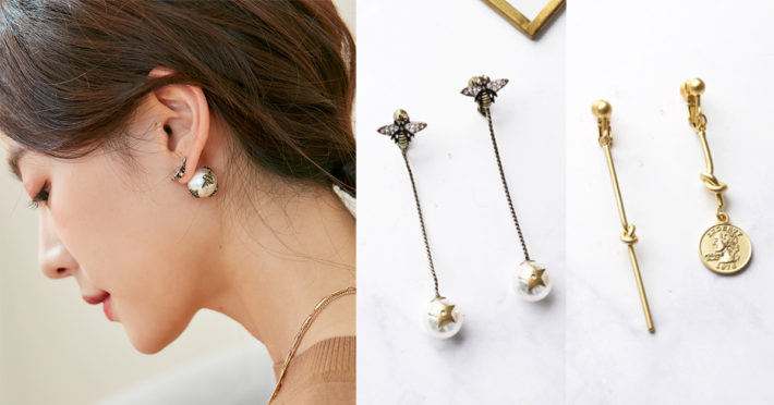Eco安珂飾品，韓國耳環，夾式耳環，錢幣耳環，錢幣飾品，蜜蜂珍珠耳環，昆蟲飾品