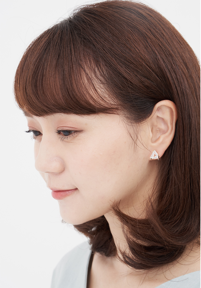 三角耳環,Eco安珂飾品,韓國耳環,夾式耳環,小耳環,貼耳耳環,矽膠夾耳環