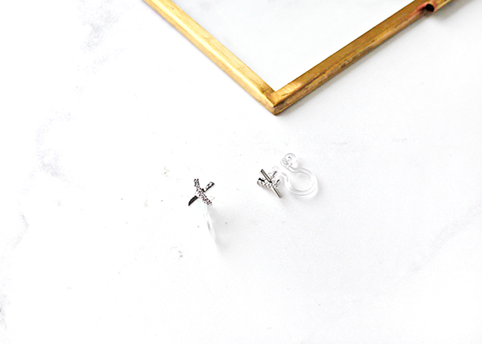 Eco安珂飾品，韓國耳環，夾式耳環，Ｘ耳環，交叉耳環