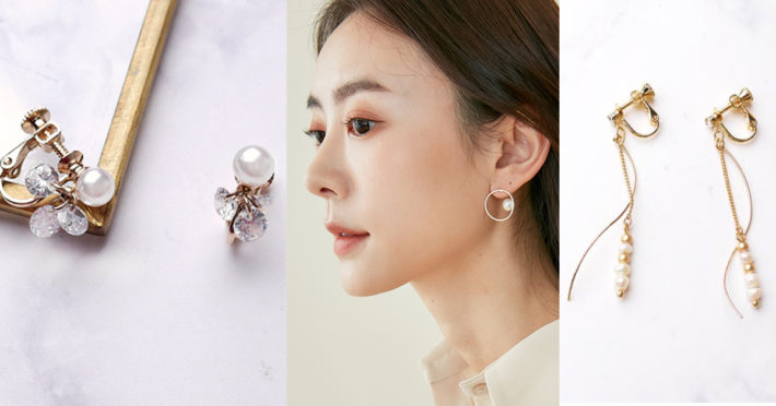 Eco安珂飾品，韓國耳環，夾式耳環，現貨，珍珠耳環，垂墜耳環