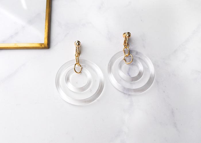 Eco安珂飾品，韓國耳環，夾式耳環，透明耳環