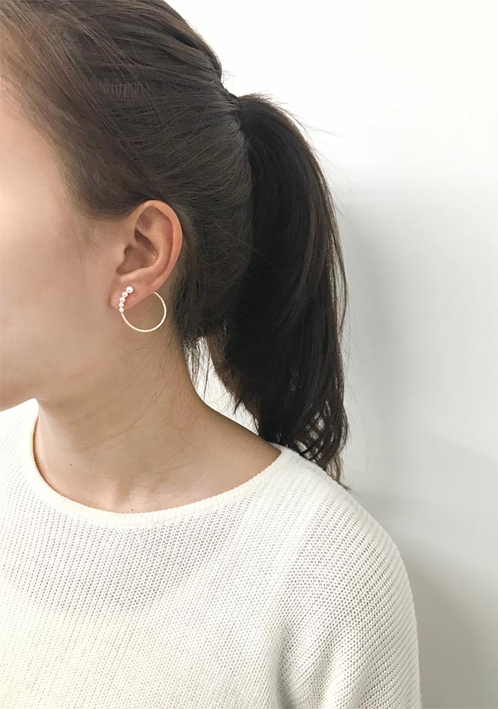 Eco安珂飾品,韓國耳環,針式耳環,圓圈耳環,圈圈耳環,珍珠耳環,C圈耳環