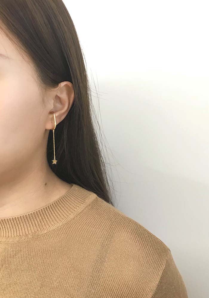 Eco安珂飾品，韓國耳環，夾式耳環，耳釦，，耳扣，垂墜耳環，不對稱耳環，耳骨夾