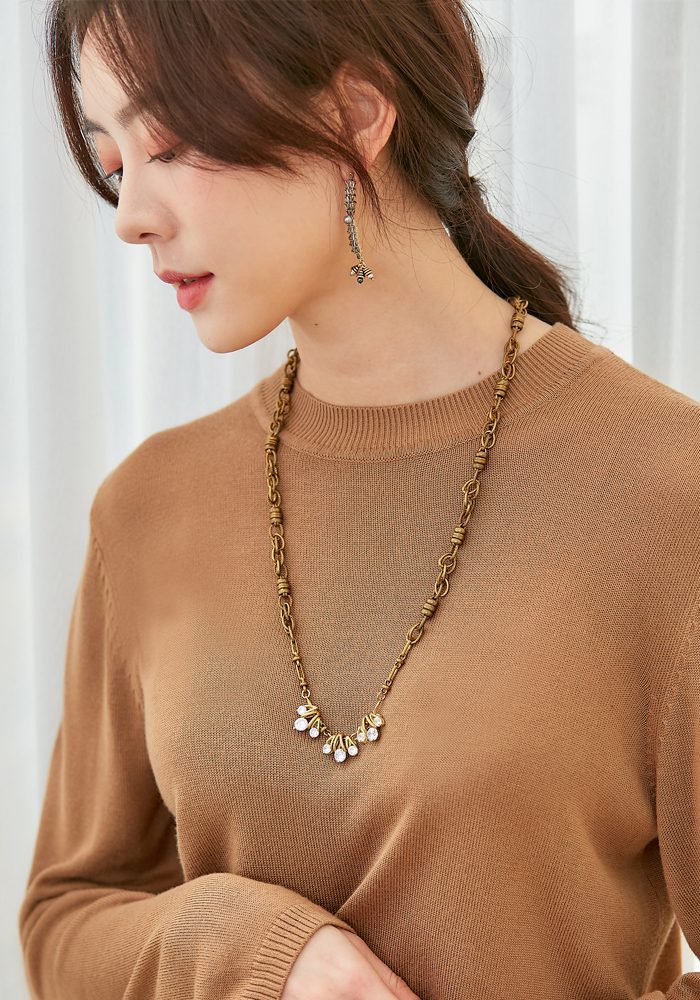 Eco安珂飾品,韓國飾品,韓國項鍊,韓國項鏈,長項鍊,長項鏈,黃銅項鍊,華麗項鍊