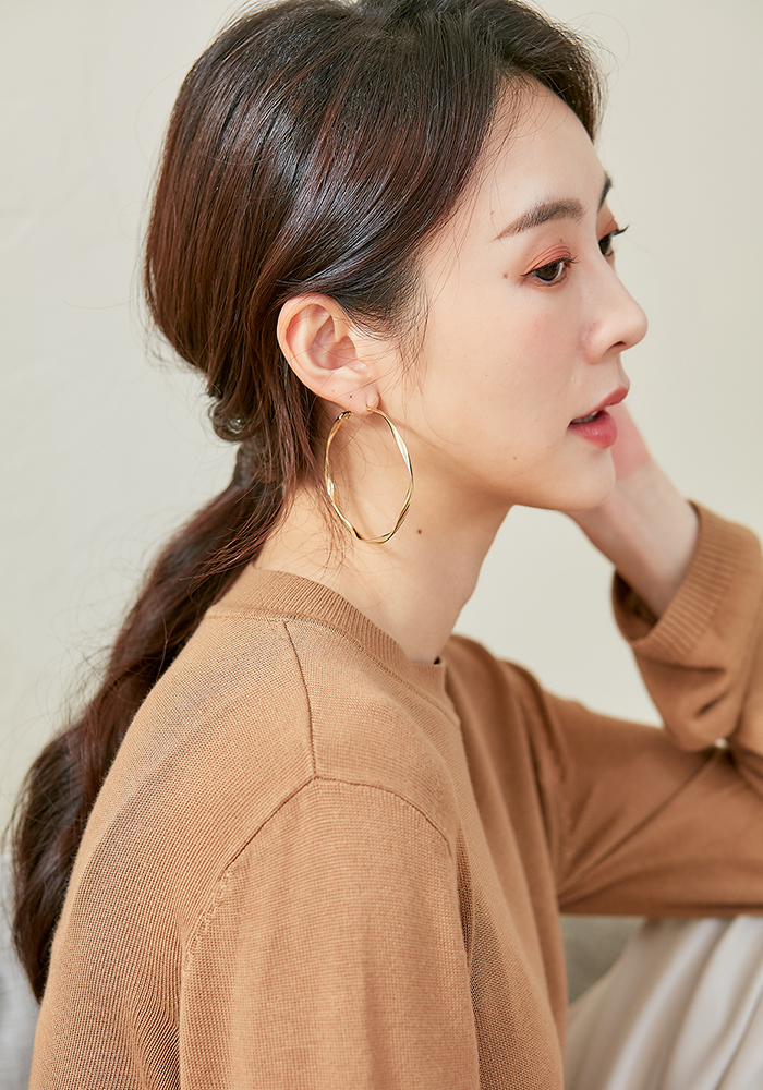 Eco安珂飾品,韓國耳環,針式耳環,圓圈耳環,圈圈耳環,大耳環,垂墜耳環