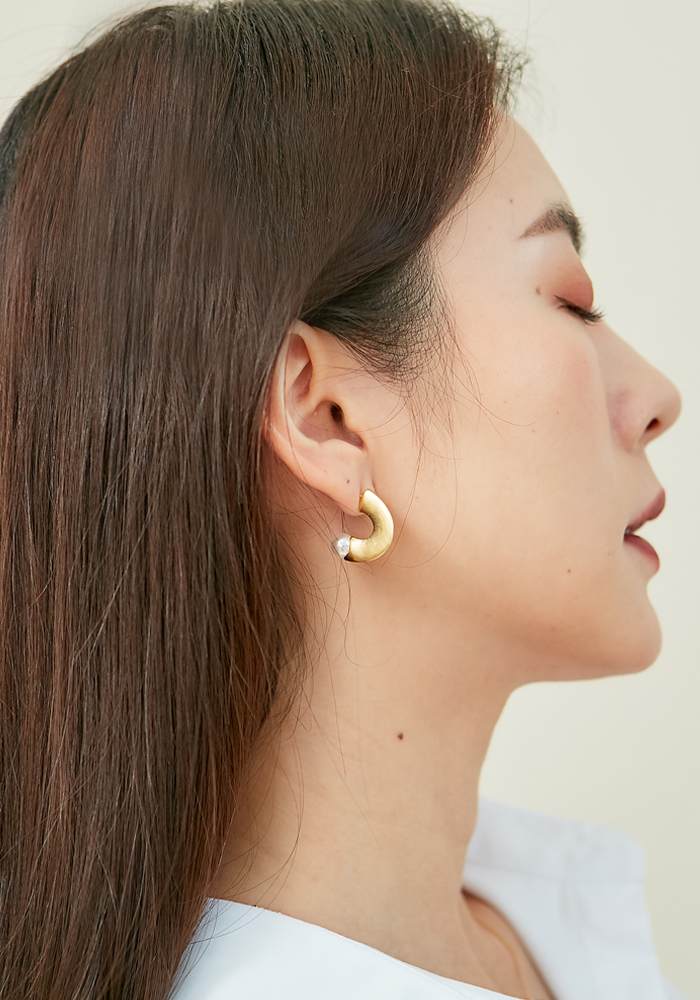 Eco安珂飾品，韓國耳環，夾式耳環，珍珠耳環，珍珠飾品，C圈耳環