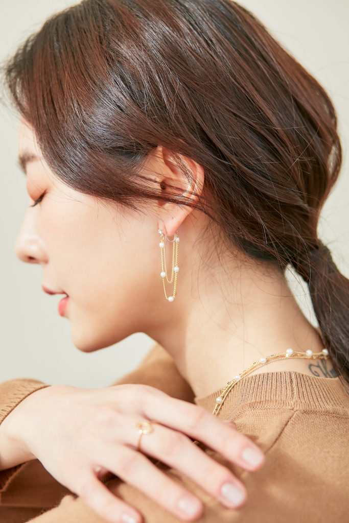 Eco安珂飾品,韓國耳環,夾式耳環,珍珠耳環,垂墜耳環,矽膠夾式耳環,矽膠耳夾
