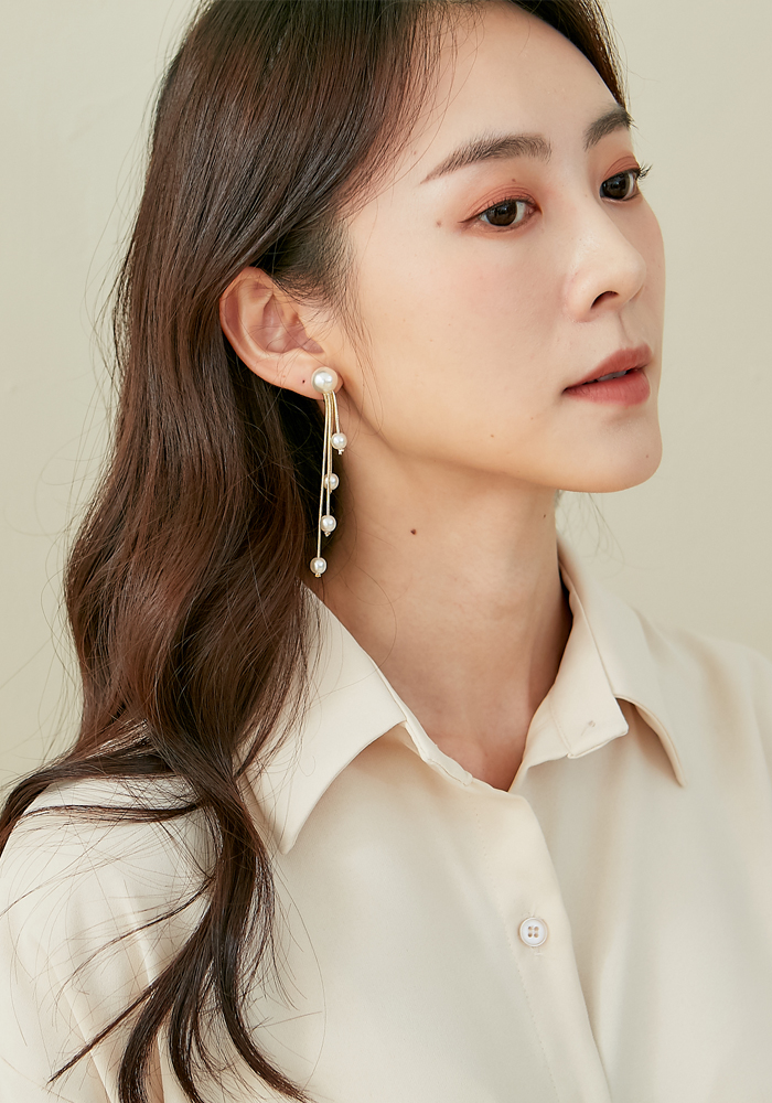 Eco安珂飾品，韓國耳環，夾式耳環，圓圈耳環，垂墜耳環，珍珠耳環