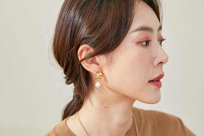 Eco安珂飾品，韓國耳環，夾式耳環，珍珠耳環，珍珠飾品，矽膠夾耳環