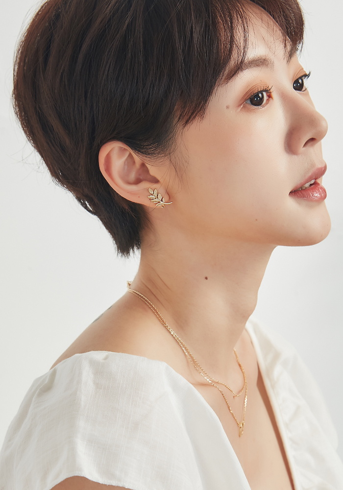 Eco安珂飾品，韓國耳環，夾式耳環，花草耳環，貼耳小耳環