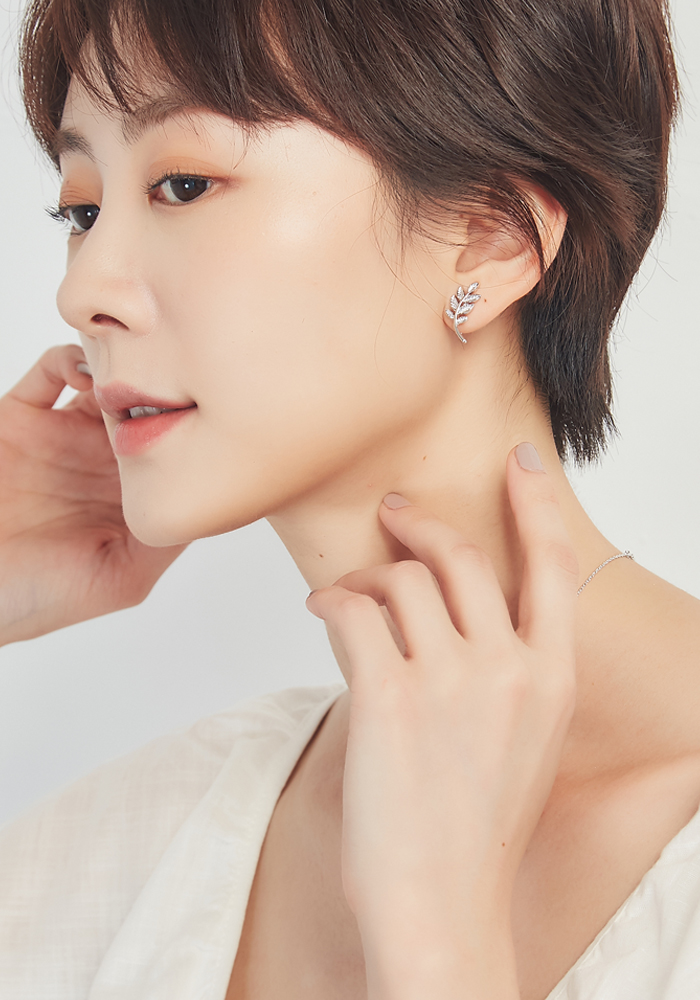 Eco安珂飾品,韓國耳環,夾式耳環,花草耳環,貼耳耳環,葉子耳環