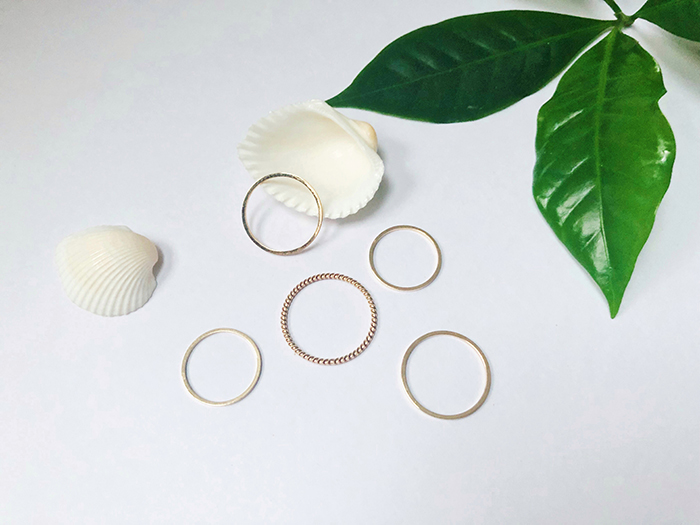 Eco安珂飾品，韓國耳環，夾式耳環，戒指，線戒，多入組戒指