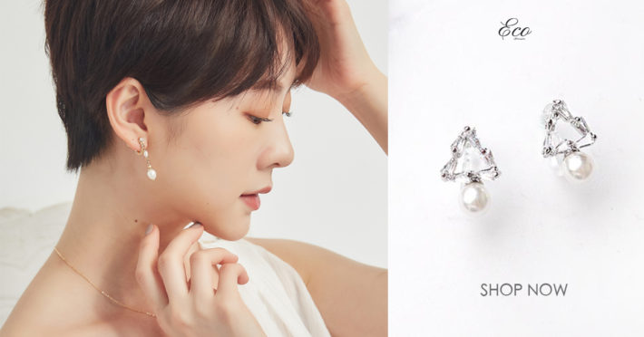 Eco安珂飾品，韓國耳環，夾式耳環，圓圈耳環，垂墜耳環，珍珠耳環