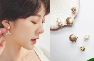 Eco安珂飾品，韓國耳環，夾式耳環，新品上市，貝殼耳環，小美人魚耳環，海洋飾品