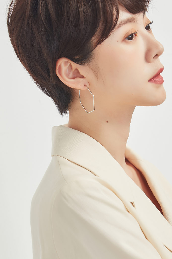 Eco安珂飾品,韓國耳環,耳針式耳環,幾何耳環,六角形耳環,簍空耳環,簡約耳環,個性耳環