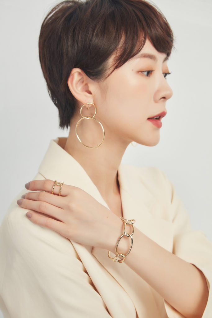 Eco安珂飾品，韓國耳環，夾式耳環，圓圈耳環，圈圈耳環，雙圈耳環，大耳環