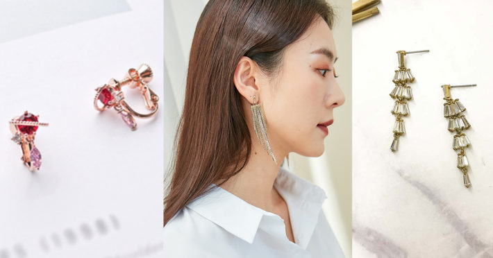 華麗耳環，流蘇耳環，ECO安珂飾品，夾式耳環，耳夾，針式耳環