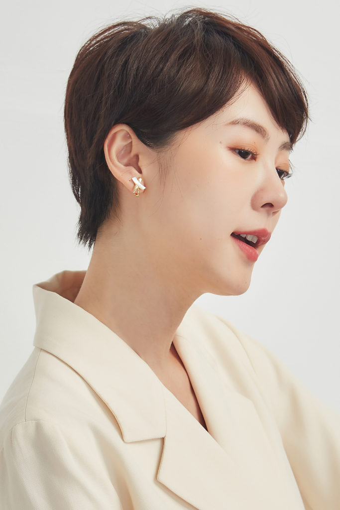 Eco安珂飾品，韓國耳環，夾式耳環，貼耳耳環，交叉耳環