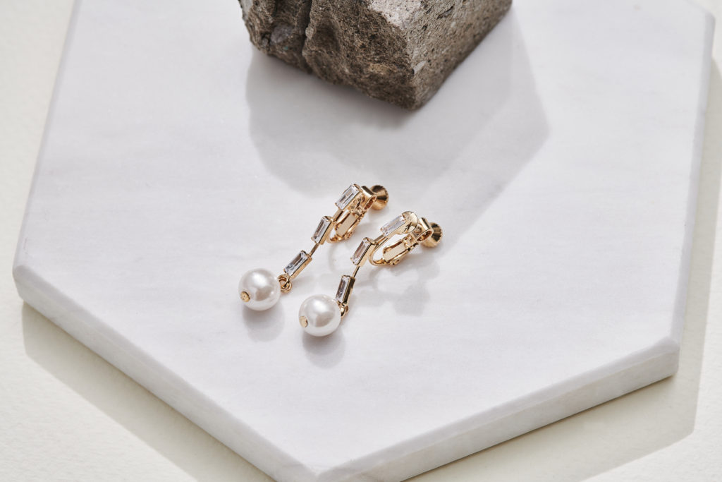 Eco安珂飾品，韓國耳環，夾式耳環，OL耳環，微華麗耳環，垂墜耳環，珍珠耳環