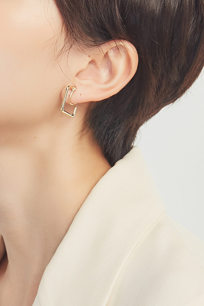 Eco安珂飾品，韓國耳環，夾式耳環，簡約耳環，方形耳環