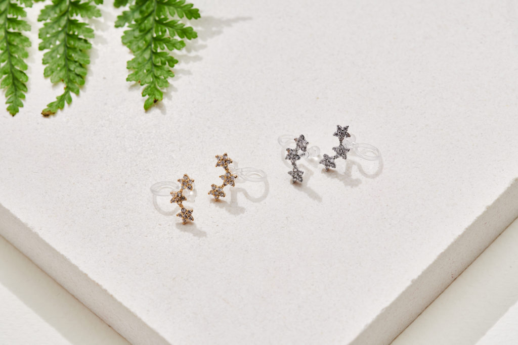 Eco安珂飾品,韓國耳環,夾式耳環,耳夾,矽膠夾式耳環,矽膠耳夾,貼耳耳環,星星飾品,星星耳環