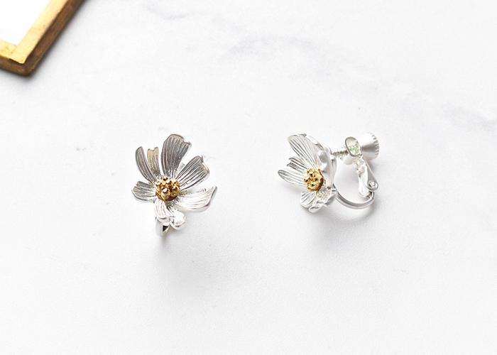 Eco安珂飾品，韓國耳環，夾式耳環，花草耳環，花朵耳環
