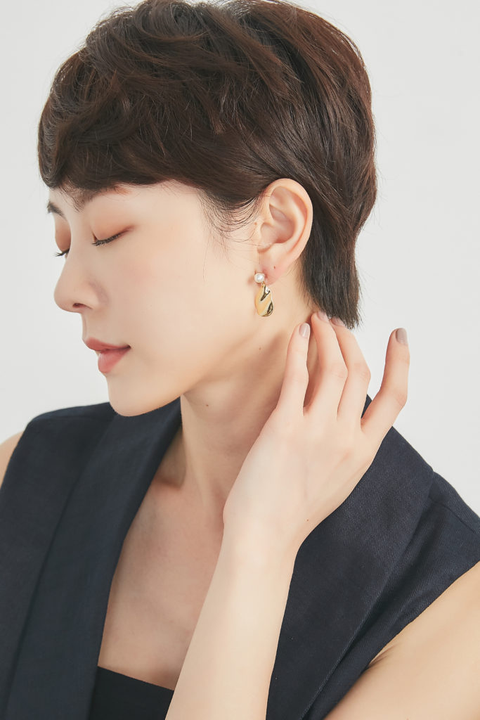 Eco安珂飾品，韓國耳環，夾式耳環，珍珠耳環，金屬與珍珠