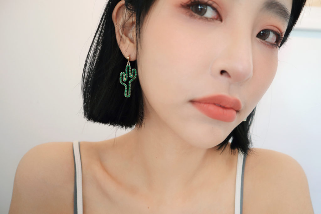 Eco安珂飾品，韓國耳環，夾式耳環，童趣耳環，仙人掌耳環