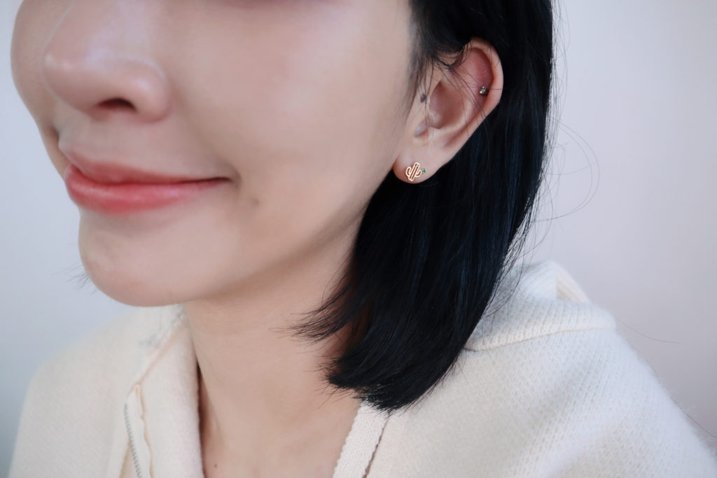 Eco安珂飾品，韓國耳環，夾式耳環，童趣耳環，仙人掌耳環