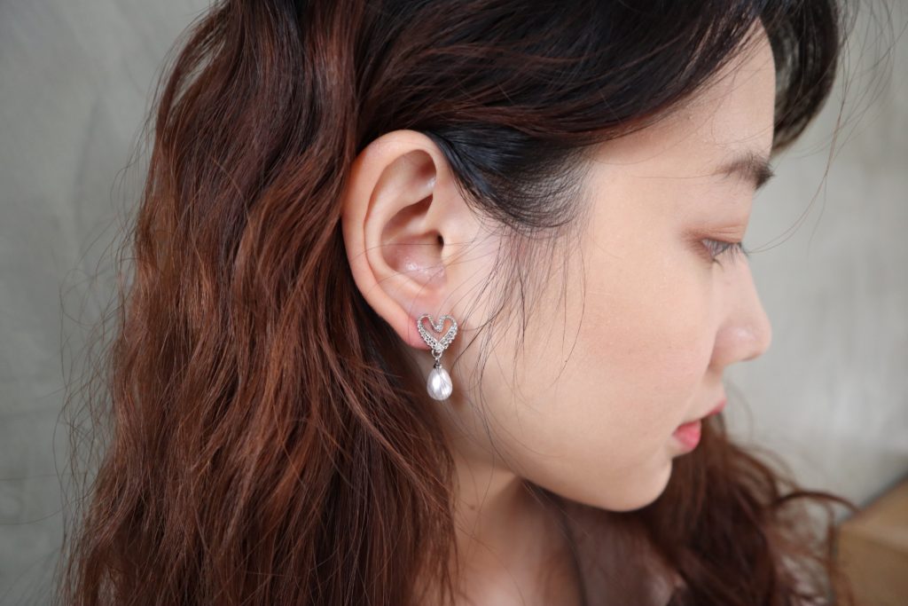Eco安珂飾品,韓國耳環,夾式耳環,珍珠耳環,愛心耳環,貼耳耳環